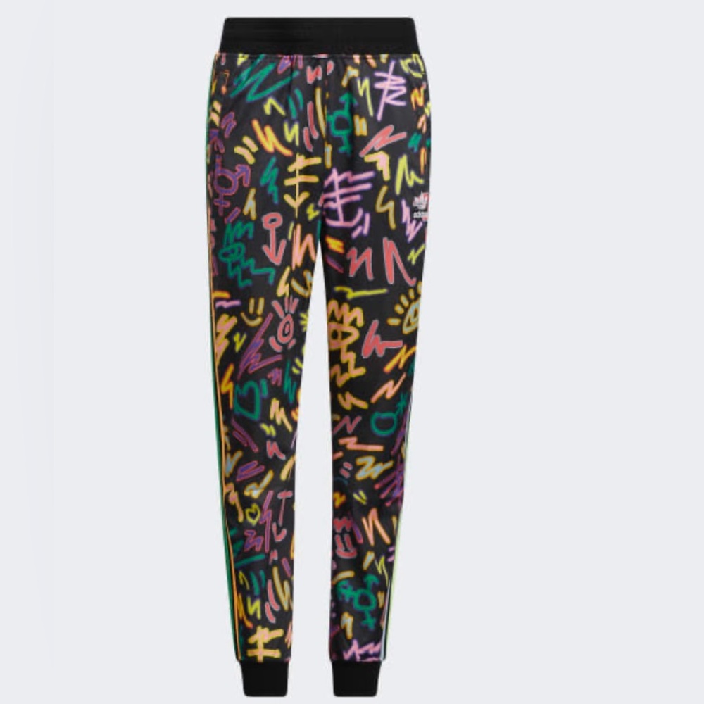 ADIDAS LOVE UNITES PRINT TRACK PANTS / KIDS OR THIN WOMAN